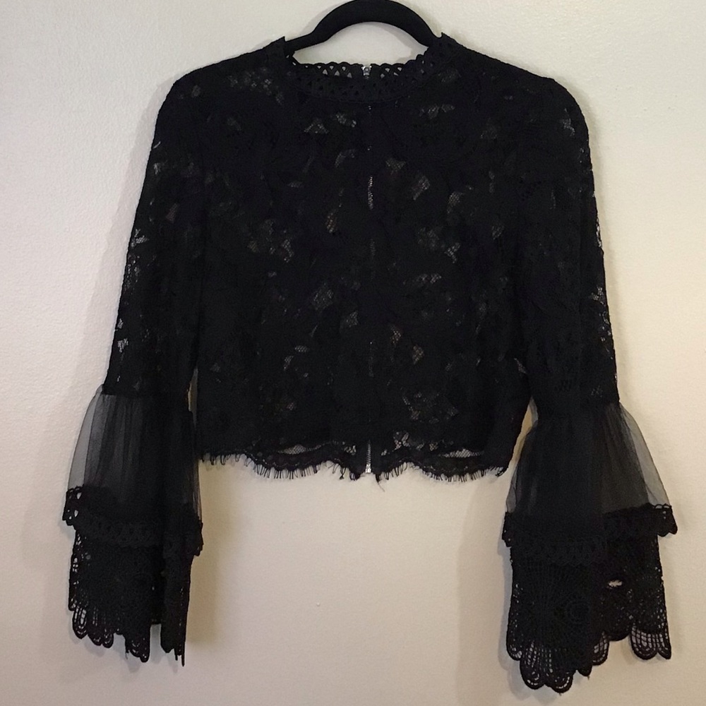 Black laced blouse top